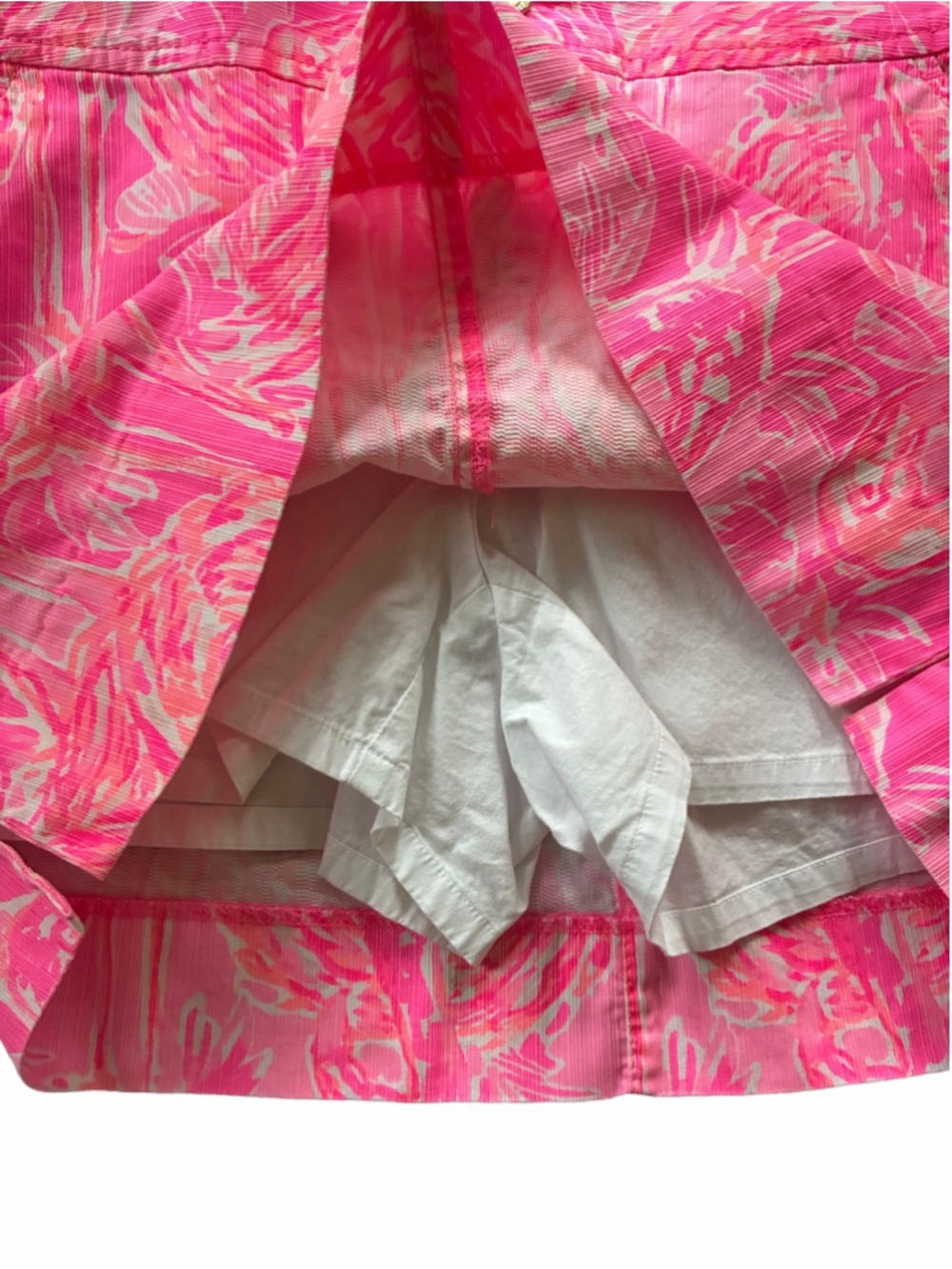 Women's Lilly Pulitzer Skort Size 0 Pink White Flamingo Print - Picture 4 of 6